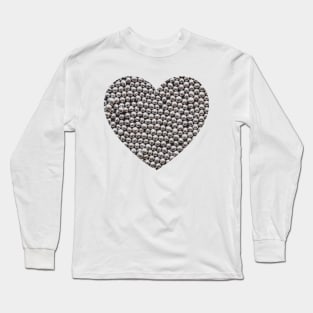 Silver Sprinkles Spheres Photo Heart Long Sleeve T-Shirt